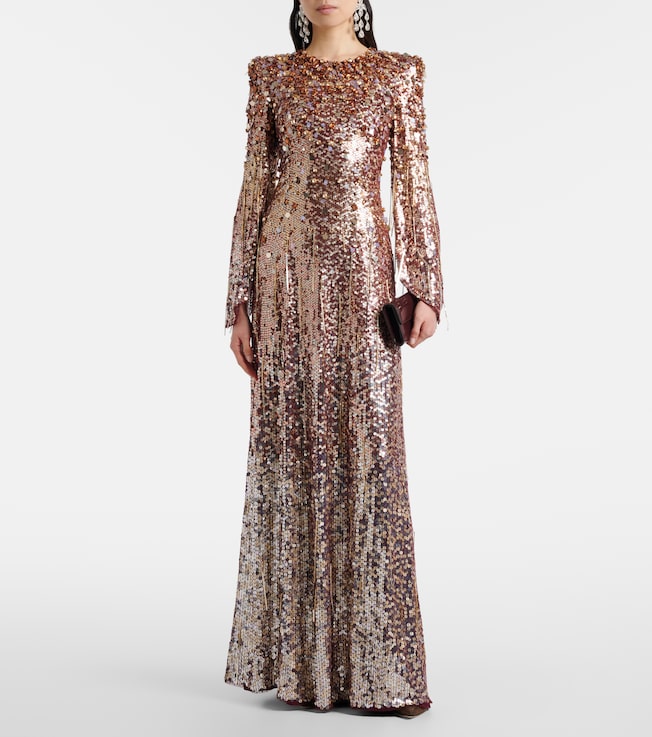 Jenny Packham Phara embellished fringed gown
