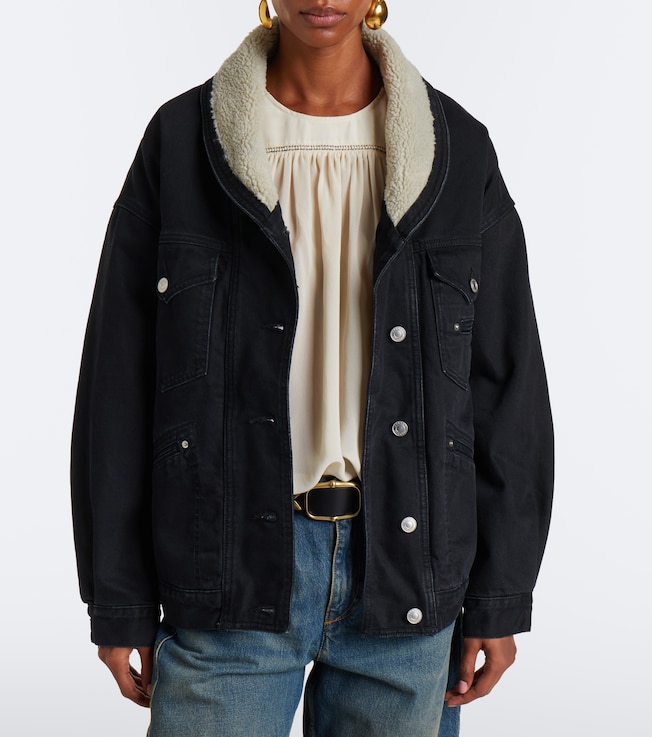 Isabel Marant Pimia fleece-trimmed denim jacket
