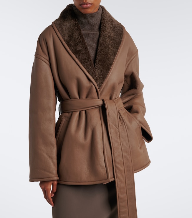 JOSEPH Manu shearling-lined leather coat