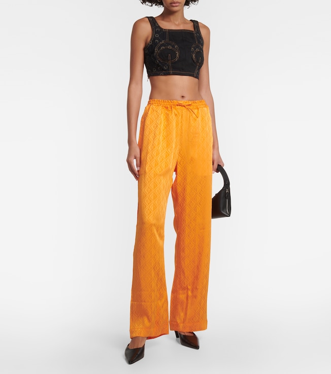 Marine Serre Moon Diamant satin pajama pants