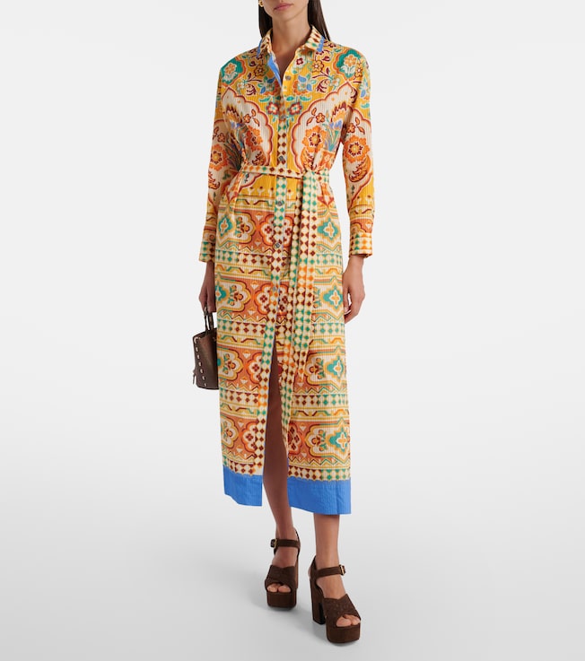 Etro Printed cotton and silk midi dress