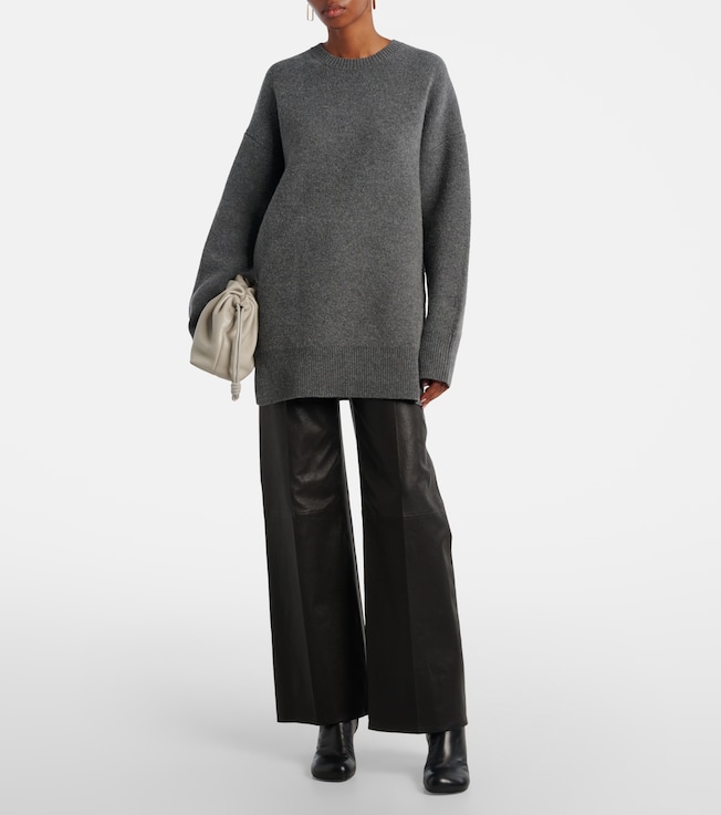 FRAME Le Slim Palazzo high-rise leather pants