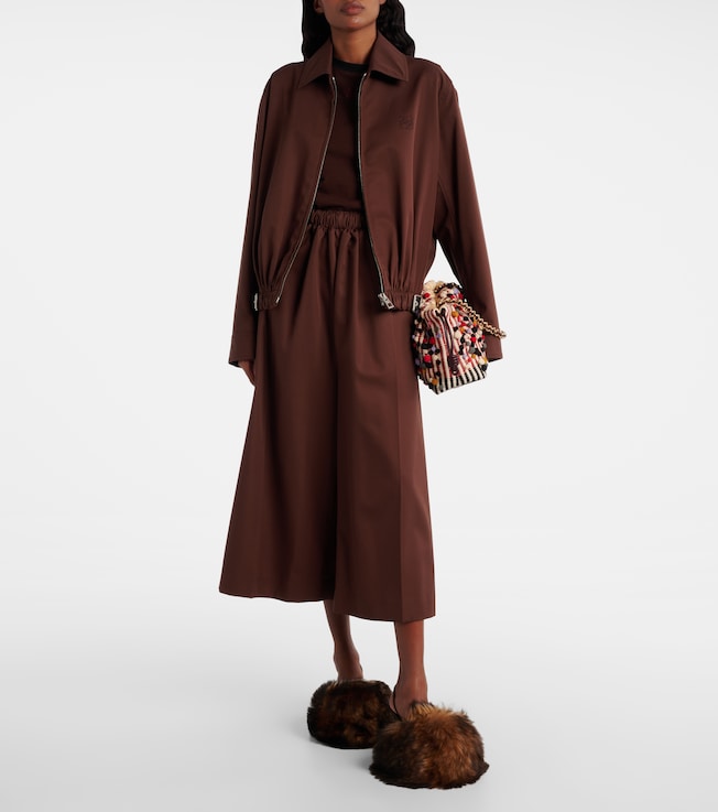 Loewe Belted cotton and silk twill blouson