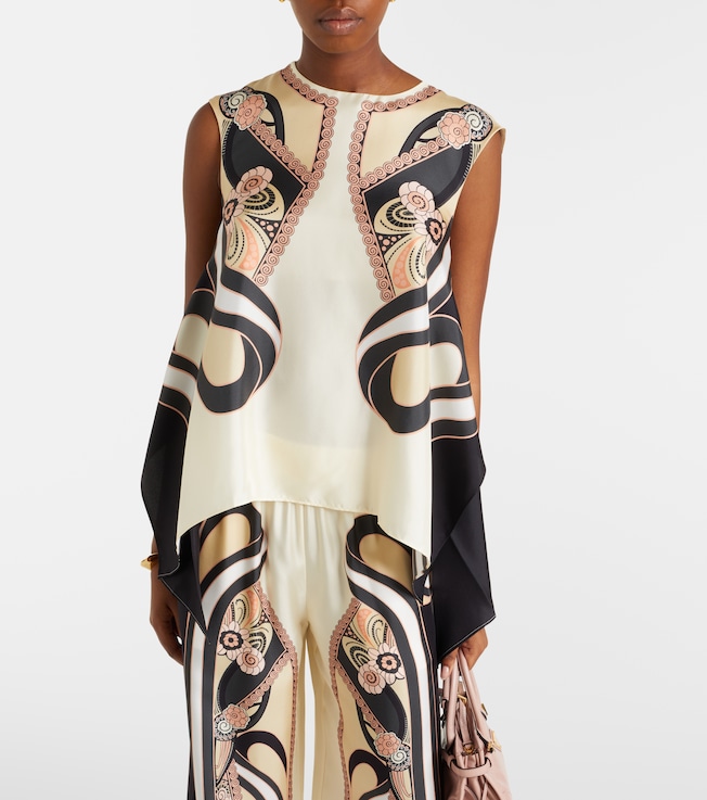 La DoubleJ San Carlo printed silk twill top