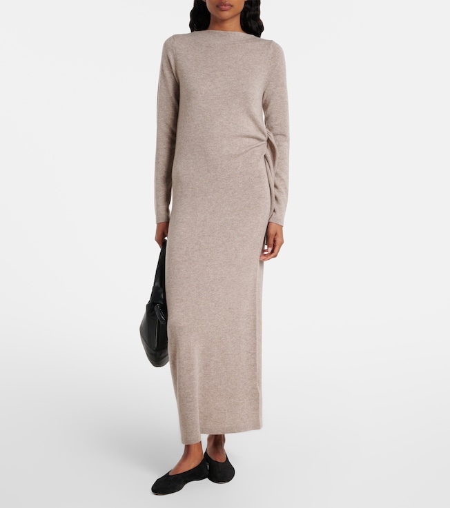Jardin des Orangers Gathered wool and cashmere midi dress