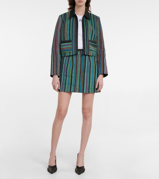 Marine Serre Cropped cotton terry jacket