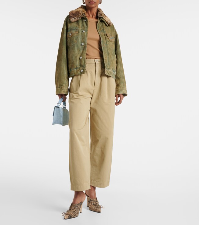 Agolde Becker wide-leg cotton twill chinos