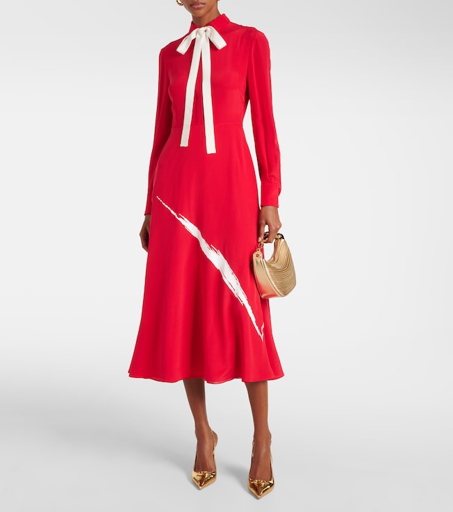 Valentino Crêpe de chine midi dress