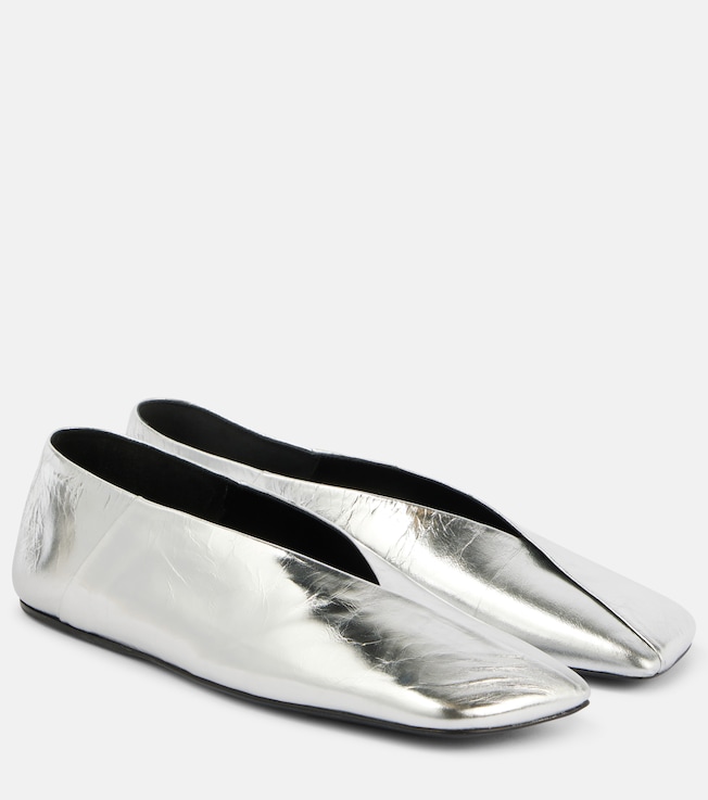 Jil Sander Metallic leather ballet flats