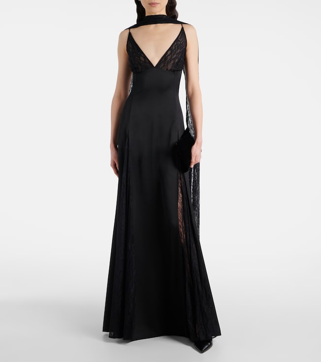 The New Arrivals Ilkyaz Ozel Paige satin and lace gown