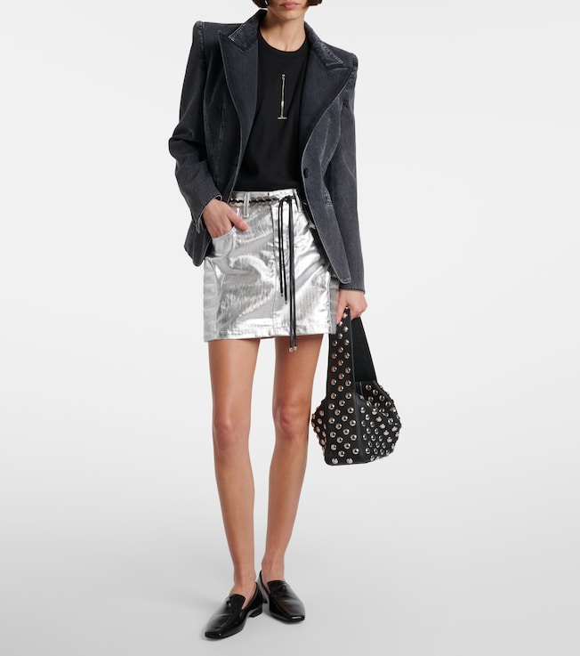Junya Watanabe Metallic-effect cotton miniskirt