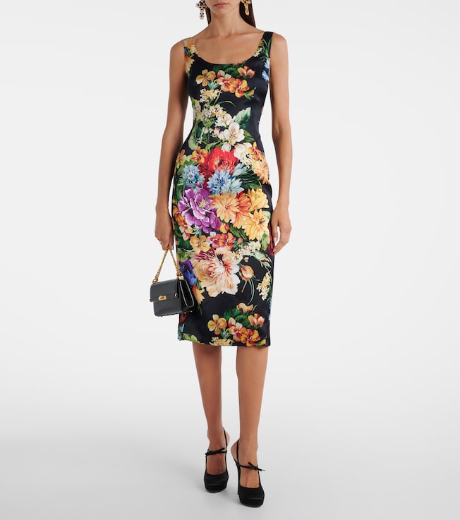 Dolce&Gabbana Floral satin midi dress