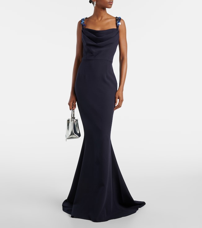 Safiyaa Melina embellished crêpe gown