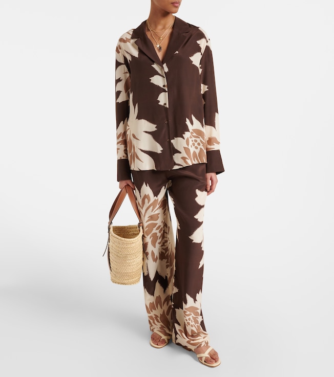 SIR. Floral silk satin shirt 