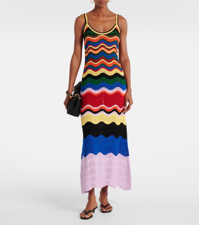 La DoubleJ Chevron crochet cotton maxi dress