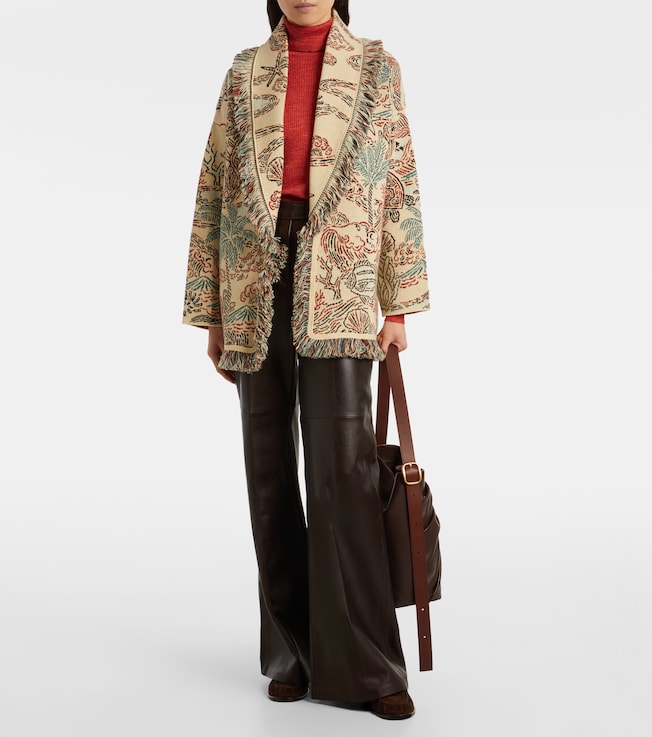 Alanui Sketched By The Sea wool cardigan