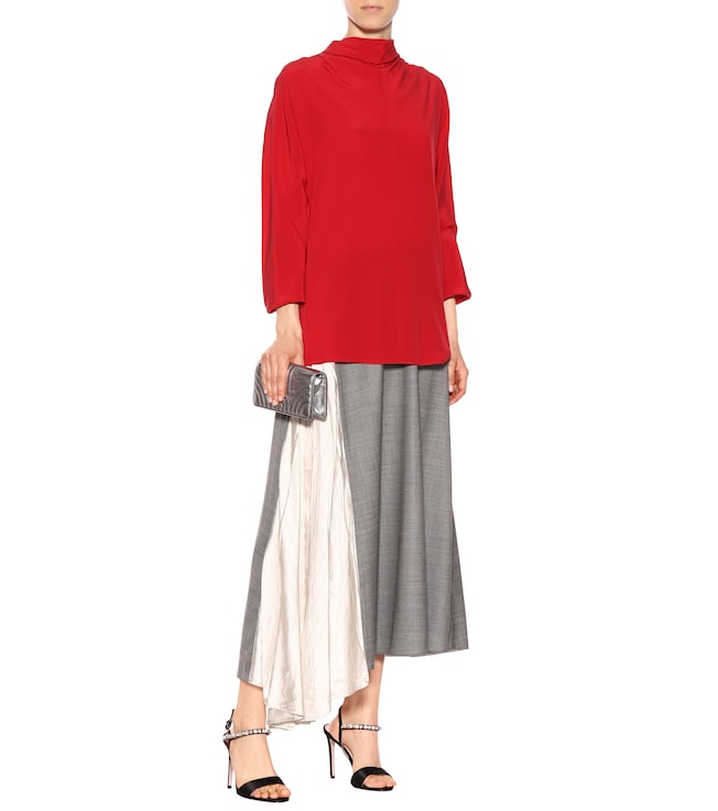 Prada Long-sleeved crêpe de chine top