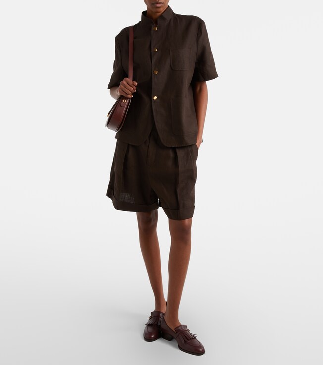 Loro Piana Combray linen Bermuda shorts