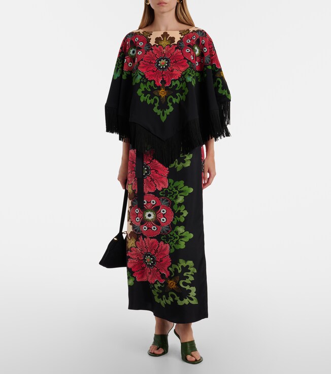 La DoubleJ Sarong floral silk twill wrap skirt