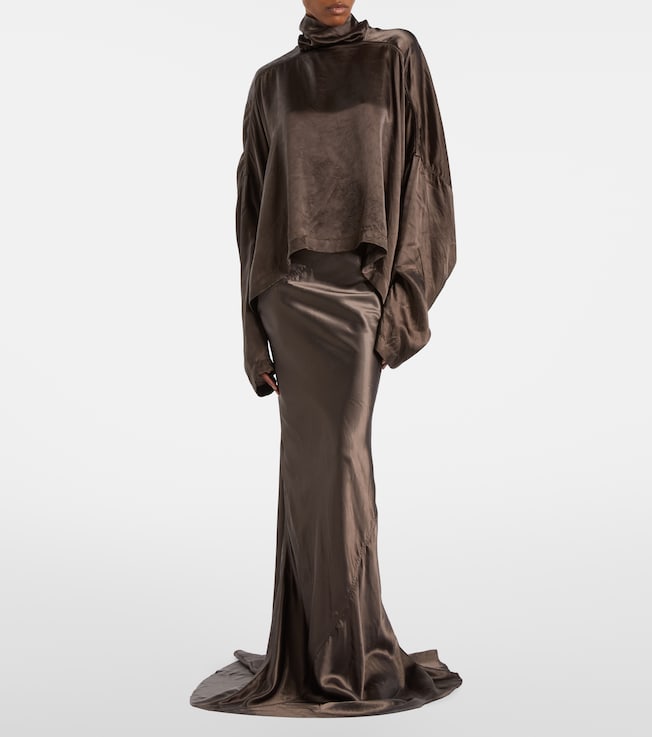 Rick Owens Jumbo Tabard asymmetric satin top