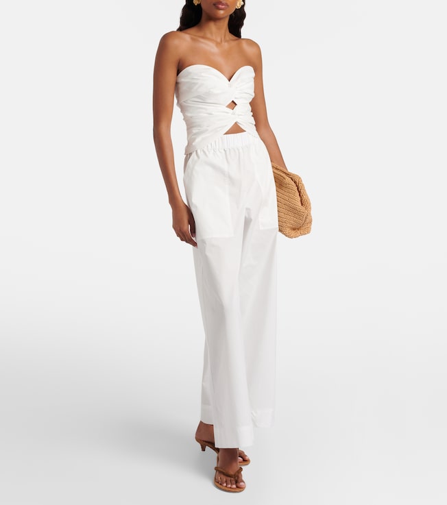 SIMKHAI Arden cotton-blend wide-leg pants
