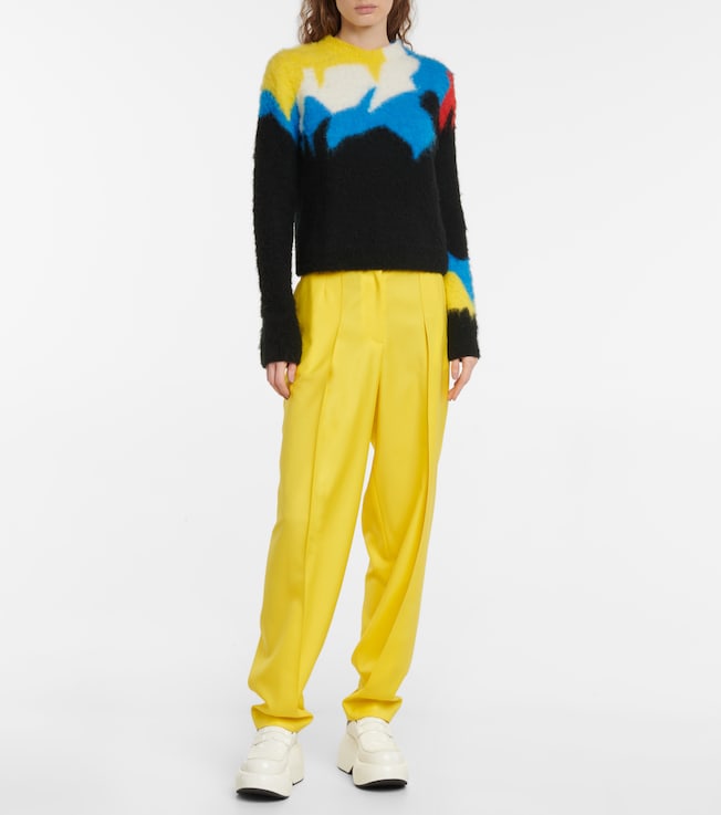 Loewe High-rise wool twill pants