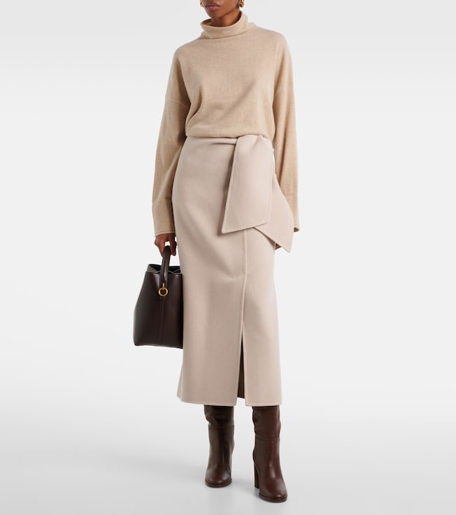 Max Mara Zuppa wool and cashmere wrap skirt