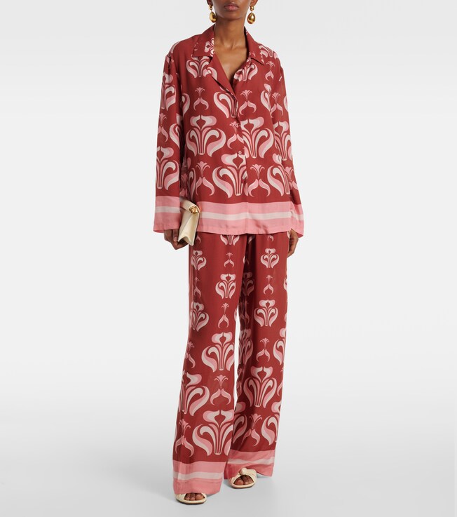 Adriana Degreas Printed wide-leg pants