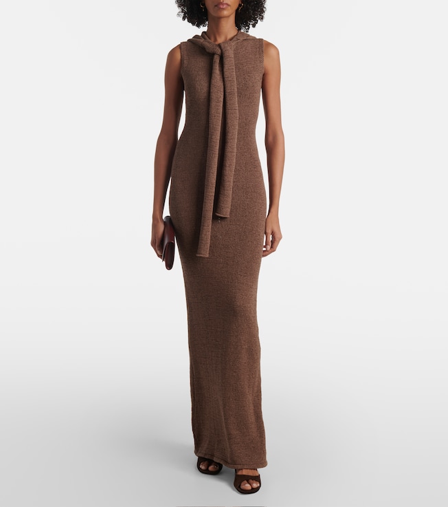 Aya Muse Rory hooded cotton-blend maxi dress