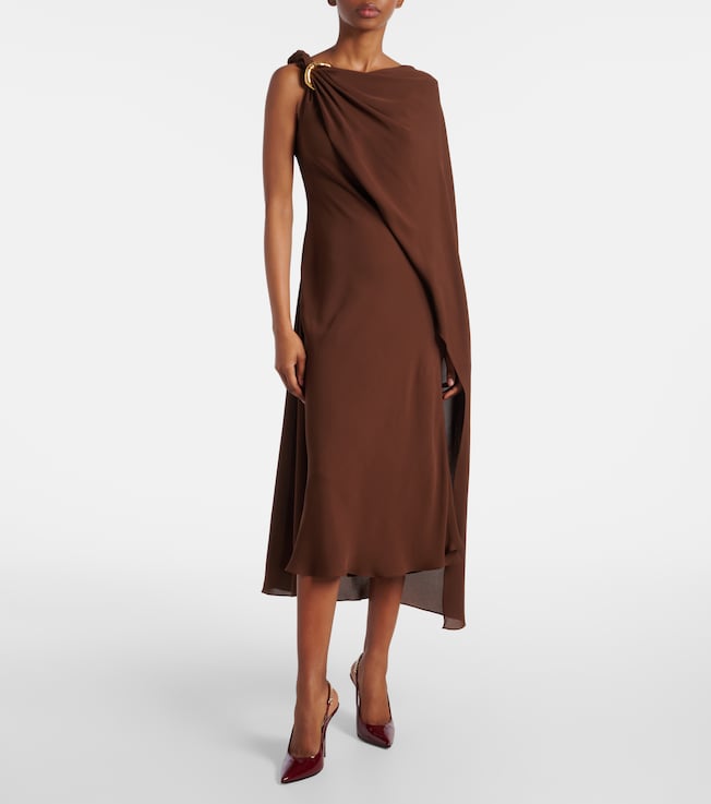 Gucci Draped open-back satin midi dress