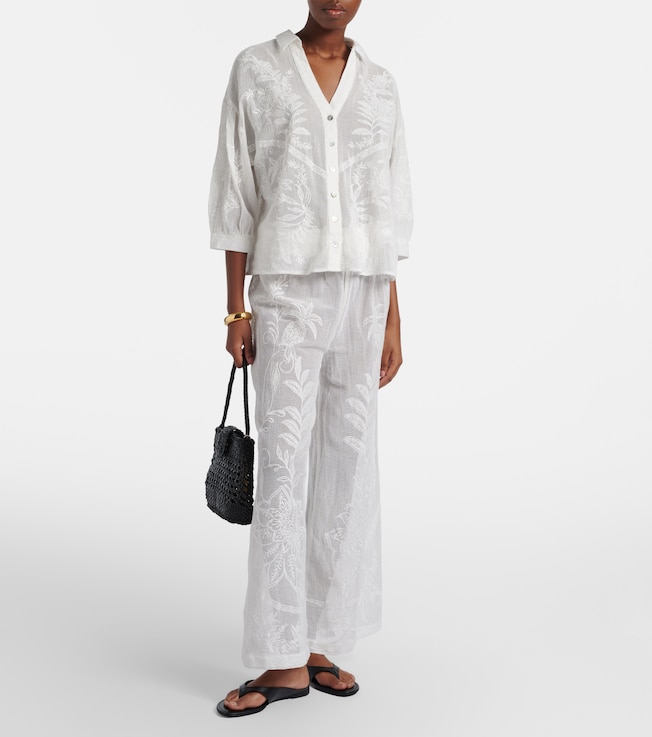FARM Rio Nina embroidered cotton pants