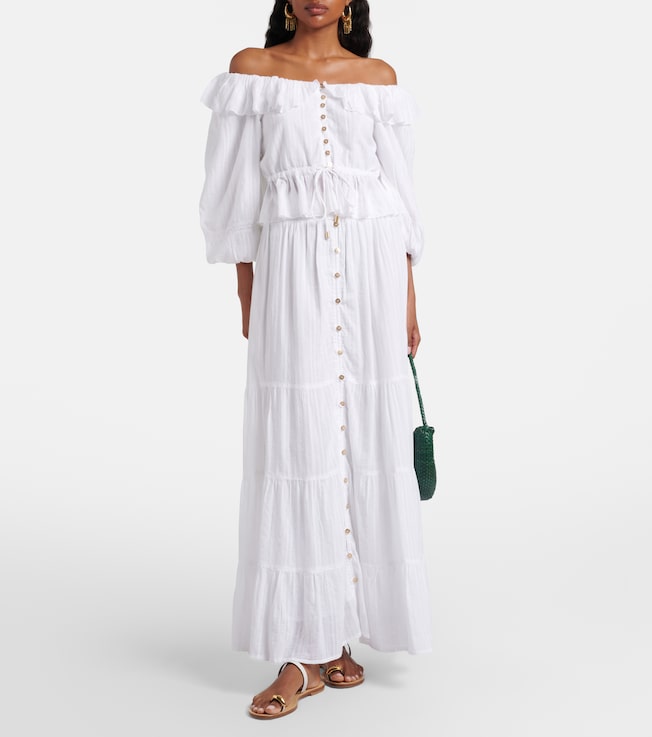 Melissa Odabash Dee tiered cotton maxi skirt