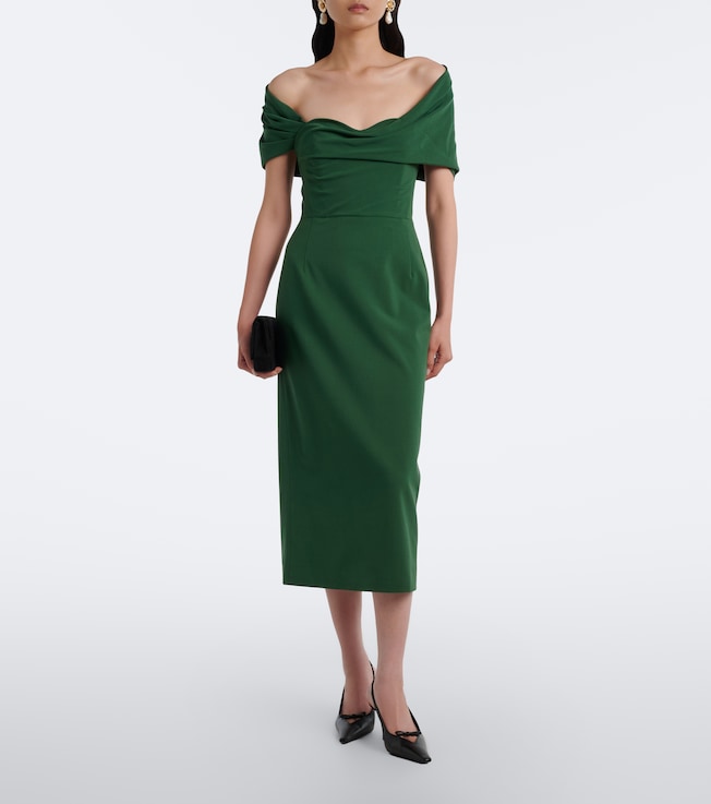 Carolina Herrera Off-shoulder wool-blend cocktail dress