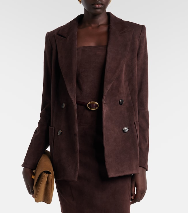 Stouls Jones double-breasted suede blazer