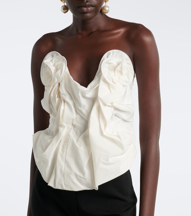 Magda Butrym Draped cotton and silk bustier top