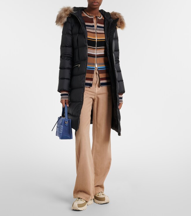 Moncler Boedic shearling-trimmed down coat