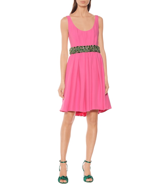 Prada Embellished crêpe minidress