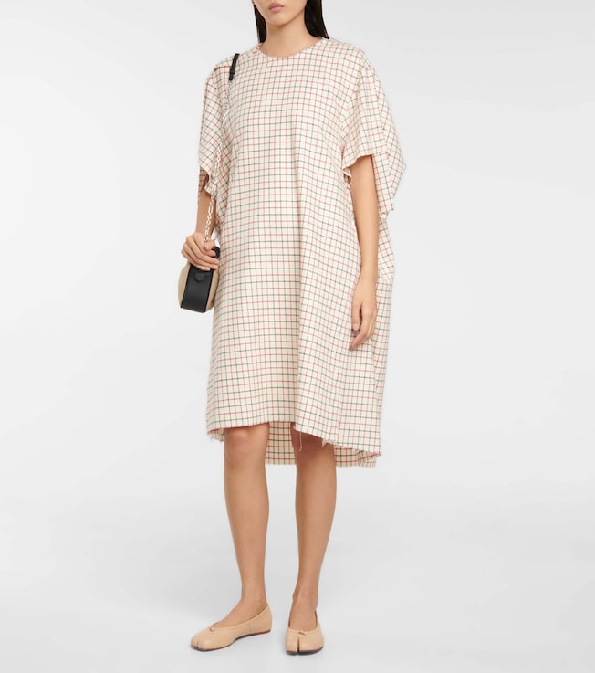 Maison Margiela Checked wool midi dress