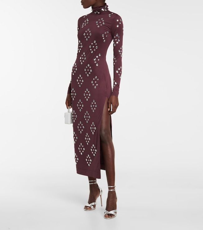 Dries Van Noten Crystal-embellished jersey maxi dress