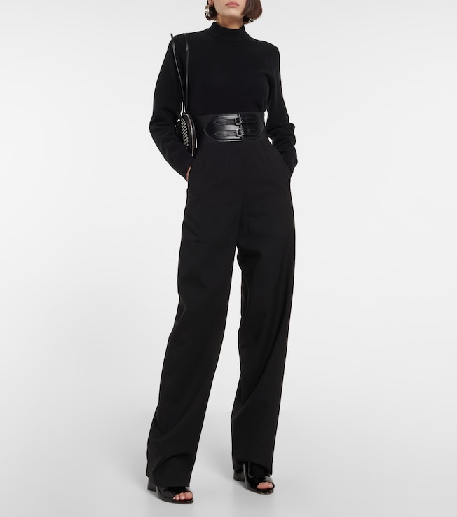 Alaïa Cropped virgin wool turtleneck sweater