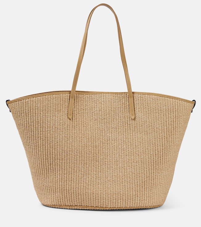 Shopper Medium aus Raffiabast mit Leder | Brunello Cucinelli