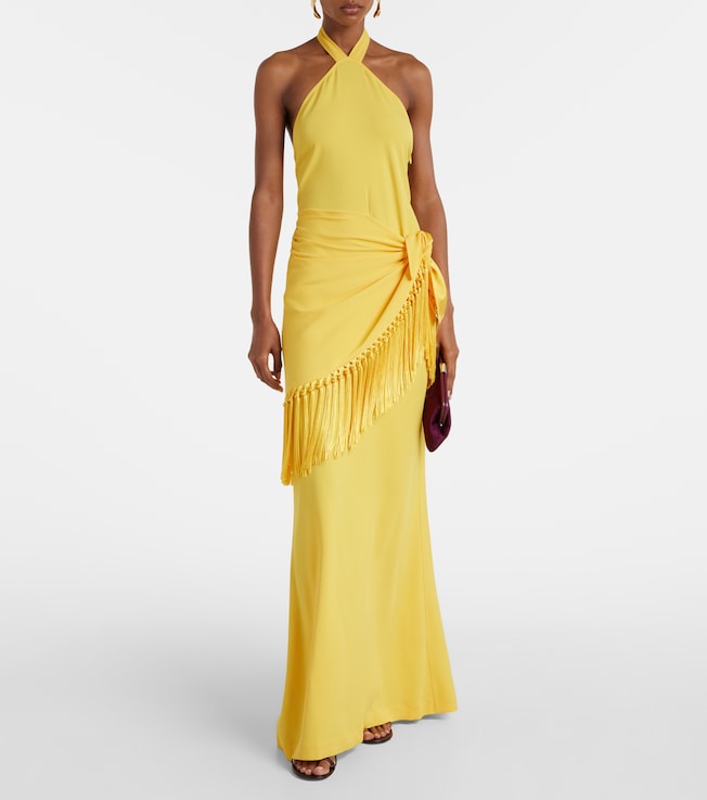 Taller Marmo Meteora open-back crêpe cady gown