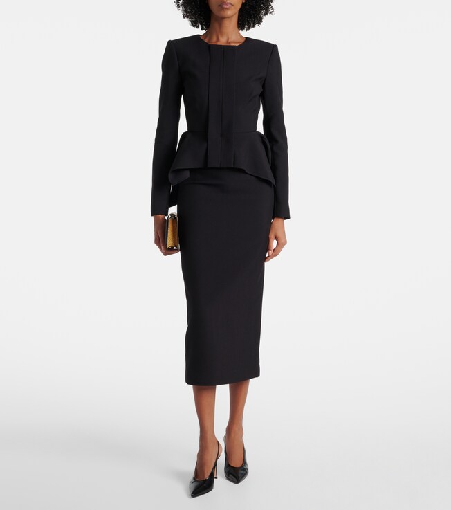 Roland Mouret Pencil crêpe midi skirt