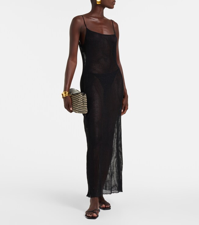 The Frankie Shop Sienna semi-sheer linen maxi dress
