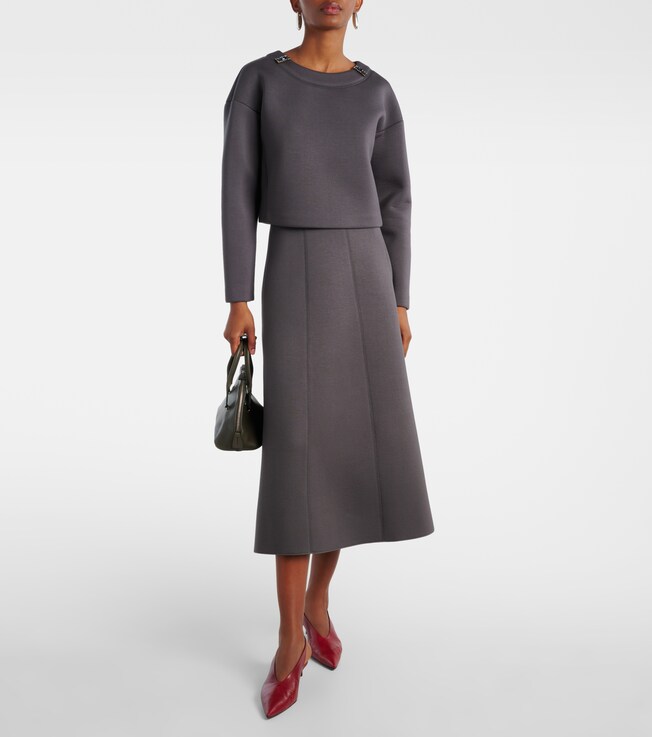 S Max Mara Brunate paneled midi skirt