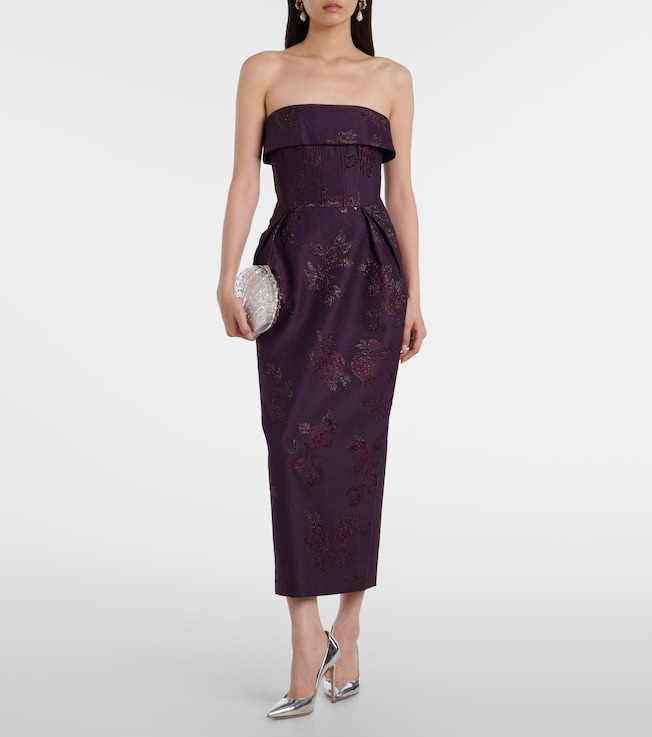 Rebecca Vallance Afina floral brocade cocktail dress