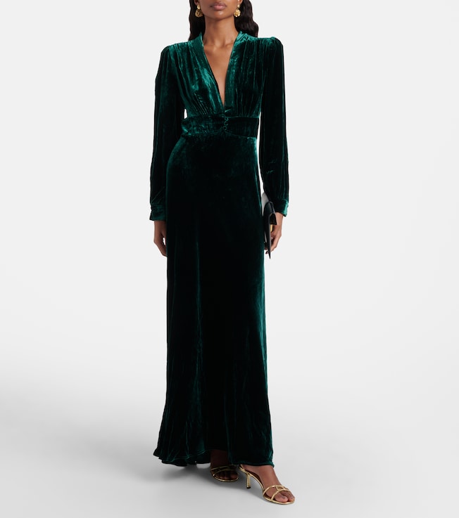 RIXO Emory velvet gown