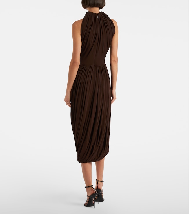 Alaïa Alaïa Gathered pleated halterneck midi dress