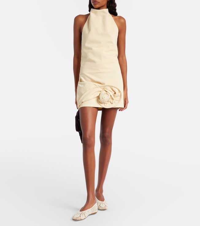 Magda Butrym Floral-appliqué denim minidress