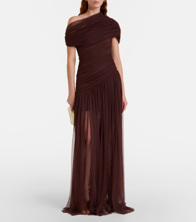 DE LA VALI Himala gathered tulle gown